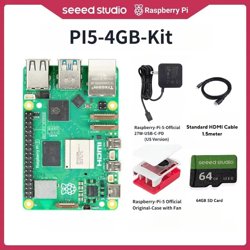 Raspberry Pi5 8GB 16GB 4GB 2GB Kit Laptop MIni PC Computer,2.4GHz 64bit Quad-core Arm Cortex-A76,Bluetooth5.0,BLE Wireless